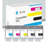 XL-Ink Compatibile con Canon PFI-120 (MBK/BK/C/M/Y), PFI-120BK PFI-120C PFI-120M PFI-120Y Compatibile con Canon ImagePROGRAF TM-200 TM-205 TM-300 TM-305 Printer (confezione da 5)