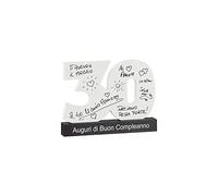 XL Libro degli ospiti per il 30° compleanno italiano in legno Happy Birthday da scrivere idea regalo creativa DIY (30. Italia)