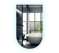 XL Specchio da Parete ad Arco con Illuminazione LED Bianco Freddo e Splendido 60x100cm - Arrotondato e di Design Moderno di Alta Qualità, Un'ottima Scelta per il Bagno la Camera da Letto