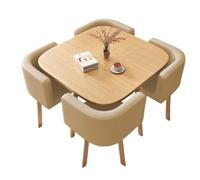 XL Superb Set tavolo da pranzo moderno quadrato, set tavolino con 4 sedie imbottite per piccola sala riunioni, cucina e soggiorno Khaki