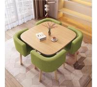 XL Superb Tavolo da cucina e sedie per 4 persone, set da pranzo moderno quadrato, con 4 sedie per piccola sala riunioni, cucina e soggiorno Green