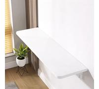XL Superb Tavolo pieghevole in legno da parete, scrivania ribaltabile da parete Salvaspazio, ideale per spazi ridotti, alloggi in affitto e appartamenti White 120x40cm/47.2x15.7in