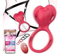 XL Vibratoreper Donna Professionale Wireless con APP Telecomando Sex Toys, AI-Sync 10 Modalità Vibrazione Sexytoysys Donna Uomo Coppia Sex Toy, Giochi Erotiici per Coppie, 6 Anelli fallici inclusi