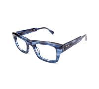XLAB Unisex Pantelleria Montature da vista Acetato Blu striato Squadrata Anti-luce blu