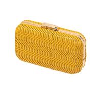 XLANDALYUEFA Borsa a Mano con Pochette in Paglia, Borsa a Tracolla, Borsa da Spiaggia Intrecciata, da Donna(Yellow)