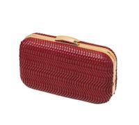 XLANDALYUEFA Borsa a Mano con Pochette in Paglia, Borsa a Tracolla, Borsa da Spiaggia Intrecciata, da Donna(Red)