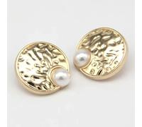 XLANDALYUEFA Bottoni di Perle, 10 Pezzi 18/25 mm con Gambo in Metallo Dorato for Gioielli for Abbigliamento Fai da Te Artigianato Accessori for Cucire(Golden,25mm 10pcs)