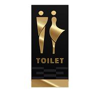 XLANDALYUEFA Cartello for Porta del Bagno, Simboli for Il, Set di Figurine Decorative for in Acrilico for Uomo e Donna, Cartello for Moderno(Gold)