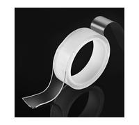 XLANDALYUEFA Nastro Biadesivo Lavabile Senza Tracce, Rimovibile, Riutilizzabile, Antiscivolo, Trasparente, 10/30 mm, 1 m, 2(30mm 1m)