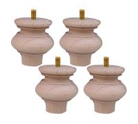 XLANDALYUEFA Piedini for mobili, 4 Pezzi di Gambe for in Legno Grezzo, Piedini Supporto in faggio M8 con Montaggio a bullone, Ricambio for, for cassettiera, Porta TV, Divano, Poltrona(G)