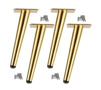 XLANDALYUEFA Piedini for mobili, 4 Pezzi di Gambe Supporto for in Metallo, for coniche Oblique, for divani in Moderne, for, poltrone, tavolini da caffè, Porta TV, armadietti, scrivanie(Gold,15cm)