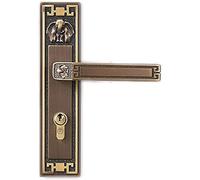 XLANDALYUEFA Serratura a Leve for Porta con Chiave Interna Maniglia for Tutta in Rame for casa, Hotel, Ufficio, Appartamento, Camera da Letto, Installazione Rapida e Semplice(Bronze-)