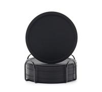 XLANDALYUEFA Sottobicchieri in Silicone Set da 32 Pezzi Tappetini for Bevande circolari Resistenti al Calore for Ufficio(Black)