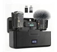 Xlapo Microfono per iPhone 54 ore Batteria per Android/PC/iPad, mini microfono con cancellazione del rumore Microfoni Lavalier wireless per registrazione video Microfono da bavero Clip su Mic per