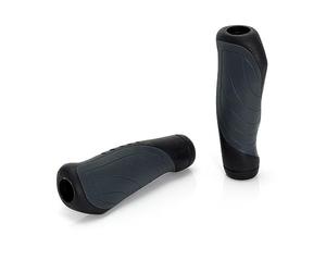 XLC 1229006 GR-G04 Manopole Grips, Nero/Grigio, 135mm, Confezioni da 2
