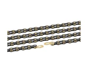 XLC CC-C08 - Catena per Bicicletta, Nero/Oro, 1/2 x 11/128