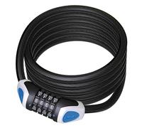 XLC LO-L11, Lucchetto con Cavo a Spirale e Combinazione Unisex Adulto, Nero, 1850 mm