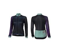 XLC Race Trikot, Maglia a Maniche Lunghe da Donna, Blu Scuro/Bianco/Rosso, XL