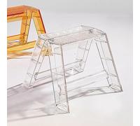 XLDZ Scala pieghevole portatile in acrilico, sgabelli per adulti, 1 gradino, sedia piccola, sgabello trasparente per interni ed esterni, biblioteca cucina (trasparente)