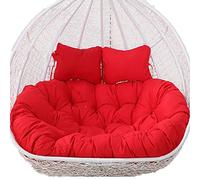 XLDZ Sedia a dondolo a 2 posti con morbido cuscino profondo, sedia a dondolo a 2 posti con legacci, completamente imbottita, design non pieghevole (rosso)