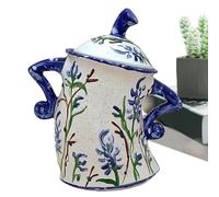 XLDZ Set di barattoli da cucina chic: barattoli decorativi per zucchero, caffè, tè con coperchi ermetici - per l'organizzazione della cucina (Blu)