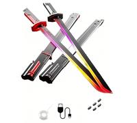 XLDZR 2 Lame di Spada Laser iridescenti da 31,5 Pollici con Suono sensibile ai Colpi ed Effetto Nebbia | Ricarica di Tipo C | Perfette for Feste Rave, Cosplay e vetrine