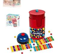 XLDZR Set di gioco del bingo con abbinamento di colori, riconoscimento dei colori e coordinazione occhio-mano, 0 perline e 6 carte codice, 1 campanello e barattolo di perline(1pcs)