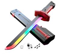 XLDZR Spada Sparkblade con Luce LED a 7 Colori ed Effetto Spray, Spada a Lama con Nebbia/Nebbia, sensore di Movimento, Spade Luminose, Ricarica USB-C, Perfetta for Halloween(Red)