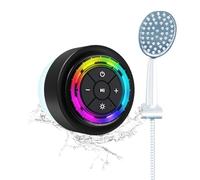 XLeader SoundAngel Mate(3rd Gen) Cassa Bluetooth Doccia Pro, Cassa Impermeabile IPX7 Certificato, Suono Cristallino 8W e Bassi Ricco, 15ore di Riproduzione, con Luce RGB, Ventosa, Cordone in Silicone