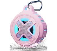 XLeader X8(2e Gen) Bluetooth-luidspreker, Gecertificeerd IP67 Waterdicht, Siliconen Hoes, 10W Kristal Geluid&Diepe Bas, 24uur Speeltijd, Kleine Draagbare, Clip, voor Douche Strand Kamperen, Roze