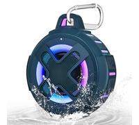 Xleader X8(2e Gen) Bluetooth-luidspreker, Gecertificeerd IP67 Waterdicht, Siliconen Hoes, 10W Kristal Geluid&Diepe Bas, 24uur Speeltijd, Kleine Draagbare, Clip, voor Douche Strand Kamperen, Blauw