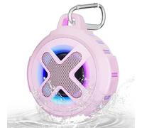 XLeader X8(2e Gen) Bluetooth-luidspreker, Gecertificeerd IP67 Waterdicht, Siliconen Hoes, 10W Kristal Geluid&Diepe Bas, 24uur Speeltijd, Kleine Draagbare, Clip, voor Douche Strand Kamperen, Roze