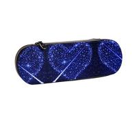 XLEWSIEU Astuccio in pelle con stampa a forma di cuore con stella cadente, elegante e funzionale, astuccio per penne e matite, astuccio per cosmetici, scatola per il cambio, Nero , Taglia unica, Set