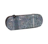 XLEWSIEU Astuccio in pelle con stampa a squame di pesce, elegante e funzionale, astuccio per penne e matite, astuccio per cosmetici, scatola per il cambio, Nero , Taglia unica, Set di zaini per la