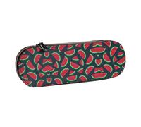 XLEWSIEU Astuccio in pelle con stampa anguria rossa, elegante e funzionale, astuccio per penne e matite, astuccio per cosmetici, scatola per il cambio, Nero , Taglia unica, Set di zaini per la scuola