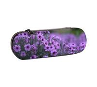 XLEWSIEU Astuccio in pelle con stampa bouquet di lavanda, elegante e funzionale, astuccio per penne e matite, astuccio per cosmetici, scatola per il cambio, Nero , Taglia unica, Set di zaini per la