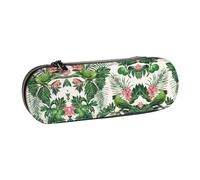 XLEWSIEU Astuccio in pelle con stampa di due pappagalli, elegante e funzionale, astuccio per penne, cosmetici, scatola per il cambio, Nero , Taglia unica, Set di zaini per la scuola