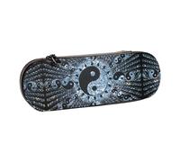 XLEWSIEU Astuccio in pelle con stampa diagramma Ying Yang, elegante e funzionale, astuccio per penne e matite, astuccio per cosmetici, scatola per il cambio, Nero , Taglia unica, Set di zaini per la