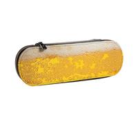 XLEWSIEU Astuccio in pelle con stampa in schiuma di birra, elegante e funzionale, astuccio per penne e matite, astuccio per cosmetici, scatola per il cambio, Nero , Taglia unica, Set di zaini per la