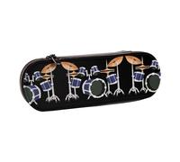 XLEWSIEU Astuccio in pelle con stampa jazz drum elegante e funzionale, astuccio per penne e matite, astuccio per cosmetici, scatola per il cambio, Nero , Taglia unica, Set di zaini per la scuola