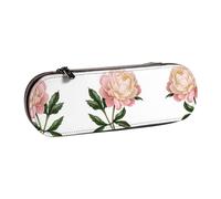 XLEWSIEU Astuccio in pelle con stampa peonia, elegante e funzionale, astuccio per penne e matite, astuccio per cosmetici, scatola per il cambio, Nero , Taglia unica, Set di zaini per la scuola