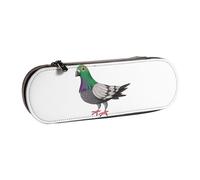 XLEWSIEU Astuccio in pelle con stampa piccione cartone animato, elegante e funzionale, astuccio per penne e matite, astuccio per cosmetici, scatola per il cambio, Nero , Taglia unica, Set di zaini per