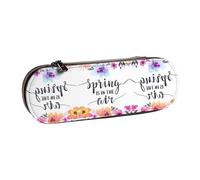 XLEWSIEU Astuccio in pelle con stampa "Spring is in the air", elegante e funzionale, astuccio per penne e matite, astuccio per cosmetici, scatola per il cambio, Nero , Taglia unica, Set di zaini per