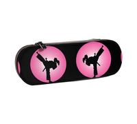 XLEWSIEU Astuccio in pelle con stampa Taekwondo, elegante e funzionale, astuccio per penne e matite, astuccio per cosmetici, scatola per il cambio, Nero , Taglia unica, Set di zaini per la scuola