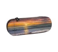 XLEWSIEU Astuccio in pelle con stampa tramonto sulla spiaggia, elegante e funzionale, astuccio per penne e matite, astuccio per cosmetici, scatola per il cambio, Nero , Taglia unica, Set di zaini per