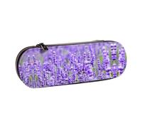 XLEWSIEU Astuccio in pelle viola con stampa lavanda elegante e funzionale, astuccio per penne e matite, astuccio per cosmetici, scatola per il cambio, Nero , Taglia unica, Set di zaini per la scuola