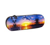 XLEWSIEU Elegante astuccio in pelle con stampa delfino, elegante e funzionale, astuccio per penne e matite, astuccio per cosmetici, scatola per il cambio, Nero , Taglia unica, Set di zaini per la