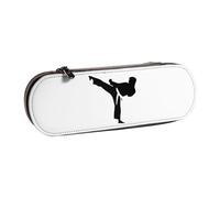 XLEWSIEU Karate-Highkick-Icon, astuccio in pelle con stampa elegante e funzionale, astuccio per penne e matite, astuccio per cosmetici, scatola per il cambio, Nero , Taglia unica, Set di zaini per la