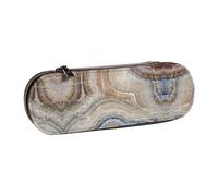 XLEWSIEU Onyx Stone - Astuccio in pelle con stampa blu pallido, elegante e funzionale, astuccio per penne e matite, astuccio per cosmetici, scatola per il cambio, Nero , Taglia unica, Set di zaini per