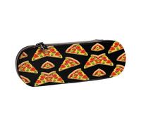 XLEWSIEU Tasty Pizza Print Astuccio in pelle elegante e funzionale, astuccio per penne e matite, astuccio per cosmetici, scatola per il cambio, Nero , Taglia unica, Set di zaini per la scuola